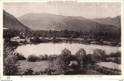 CPA Barbazan Thermal Le lac Dans le fond a gauche l'hotel moderne