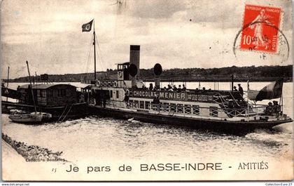 (17/06/25) 44-CPA BASSE INDRE - JE PARS DE BASSE-INDRE - AMITIES