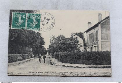 Cpa 1910, Beauchamps, l'avenue de Pierrelaye, Val d'Oise 95
