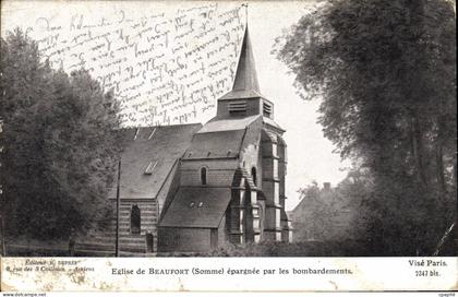 CPA Eglise de Beaufort Somme epargnee par les bombardements