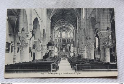 Cpa 1914, Beaugency, intérieur de l'église, Loiret 45
