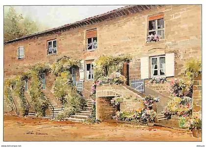 Carte Postale - 69 - Beaujeu - Domaine de la Grange-Charton légué aux hospices de beaujeu en 1806 - Aquarelle de Allain