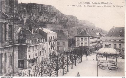 Belfort - la Place d'Armes, le Château, le Kiosque