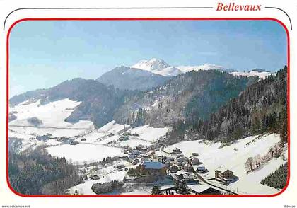 Carte Postale - 74 - Bellevaux - Vue Générale - Au fond les Monts d'hermentaz - Hiver - Neige - Flamme Postale - CPM - V