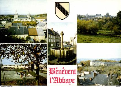 CPSM BENEVENT-L'ABBAYE église groupe scolaire abbaye maison de retraite
