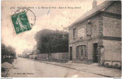CPA carte postale France  Routot Bureau de Poste Route de Bourg Achard  VM61109ok