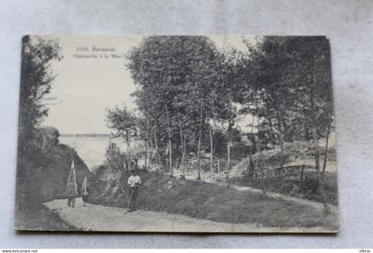 Cpa 1925, Berneval, descente à la mer, Seine Maritime 76