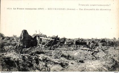 CPA Beuvraignes Vue d'ensemble des decombres Militaria