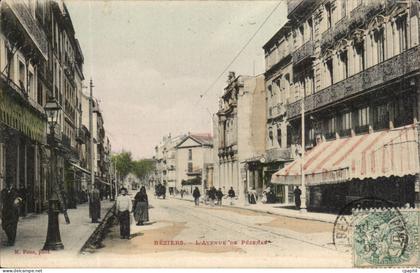 Beziers CPA Avenue de Pezenas