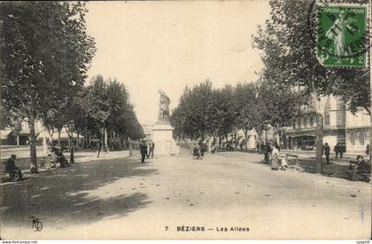 Beziers CPA Les allees