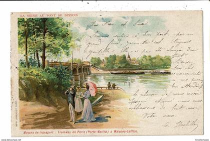 CPA-Carte Postale-FRANCE- La Seine au Pont de Bezons--1905  -VM10215