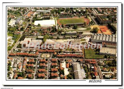 CPSM Bezons Vue aerienne sur le Stade A Delaune