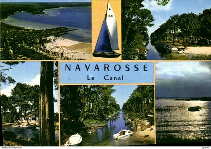 CPSM Cote Aquitaine Biscarrosse Navarosse Landes Les Plages et le Canal