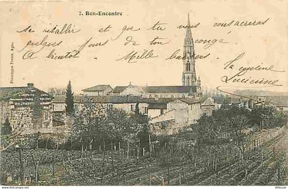 Carte Postale Ancienne - 47 - Bon-Encontre - Vue Générale - Oblitération ronde de 1906 - Etat léger coups visibloe - CPA