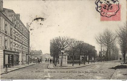 Bondy CPA Rue de la gare et avenue de la Republique