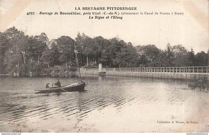 [-30%] FRANCE - Bosméléac - Barrage de Bosméléac - près Uzel - La digue et létang - Carte Postale Ancienne