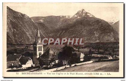CPA Bourg d'Oisans Vue sur I'eglise et le Pied Montel