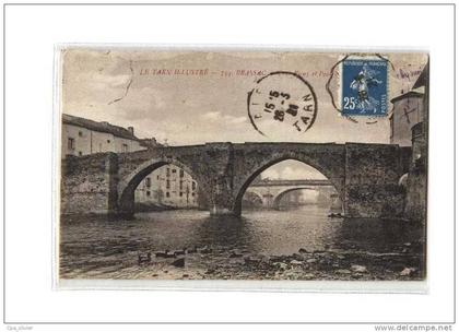 81 BRASSAC Pont Vieux, Pont Neuf, ed APA 754, Tarn Illustré, 1921