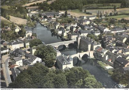 CPSM Brassac-sur-l'Agout vue générale aérienne Les 2 Ponts