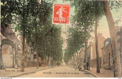 BRIARE BOULEVARD DE LA GARE (CARTE TOILE ET COLORISEE)