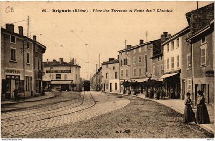 CPA AK BRIGNAIS - Place des Terreaux et Route des 7 Chemins (451113)