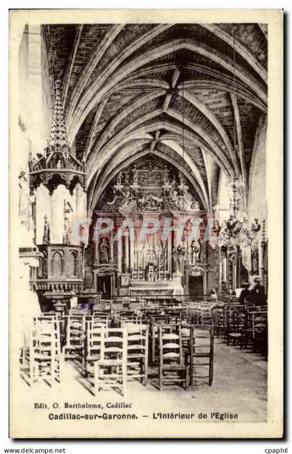Cadillac sur Garonne CPA Interieur de l'eglise