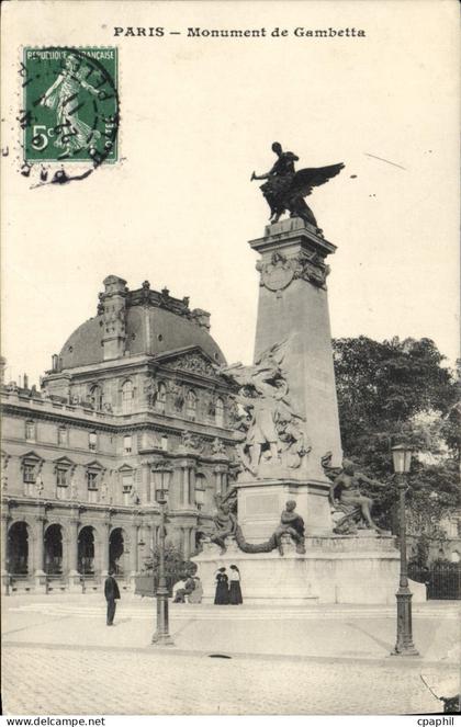 CPA Paris Monument de Gambetta