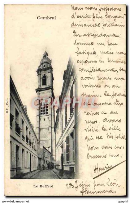CPA Cambrai Le beffroi