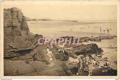 CPA Carteret Rochers et Plage a maree basse