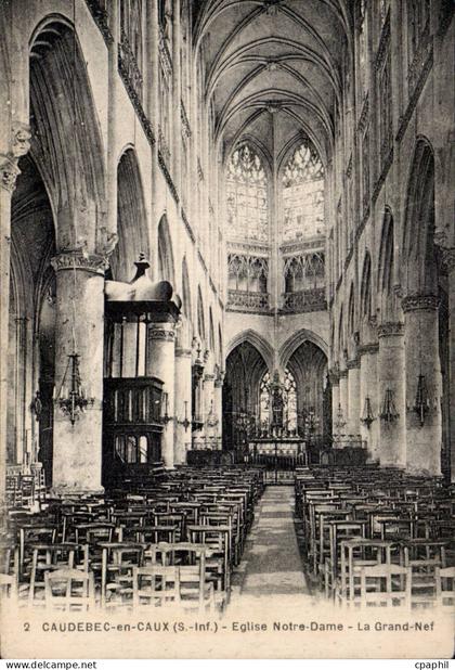Caudebec en Caux - Nef de l'Eglise Notre Dame - CPA