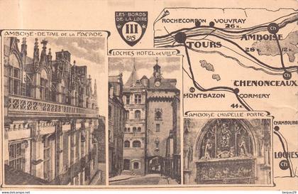 CENTRE VAL DE LOIRE  -  Belle serie de 11 cartes " LES BORDS DE LA LOIRE " Multivues anciennes et geographiques