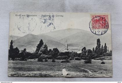 Cpa 1913, souvenir de Cernay, Haut Rhin 68
