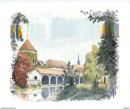 CPM Chablis (Yonne) Le Lavoir de la Ville Eglise Saint Martin