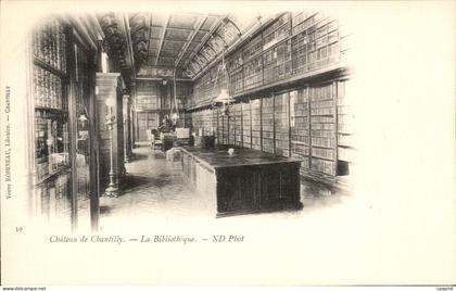 CPA Chateau De Chantilly La Bibliotheque