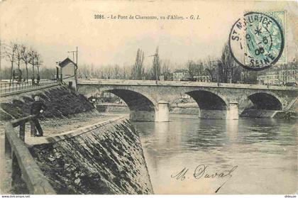 Carte Postale Ancienne - 94 - Charenton le Pont - Le Pont de Charenton vu d'Alfort - Animée - CPA - Oblitération de 1906