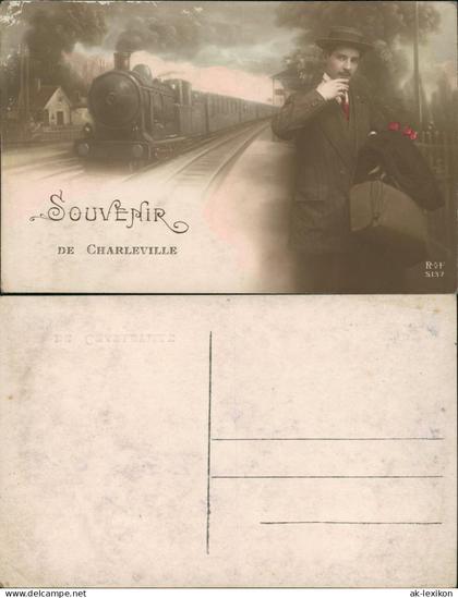 Charleville-Mézières Charleville-Mézières Bahnhof Mann Dampflokomotive 1916