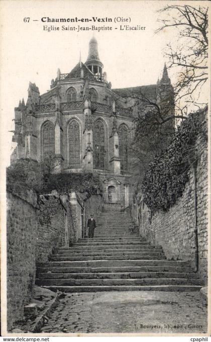 CPA Chaumont en Vexin Eglise Saint Jean Baptiste L Escalier