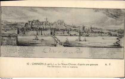 CPA Chinon Le Vieux Chinon d'apres une gravure