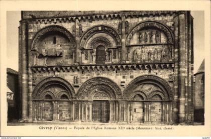 Civray CPA Facade de l'eglise romane 12eme