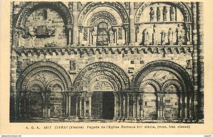 CPA Civray (Vienne) Facade de l'Eglise Romane XIIe Siecle (Mon His Classe)
