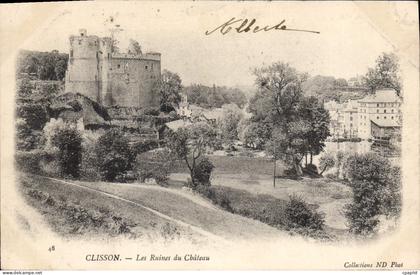CPA Clisson Les Ruines Du Chateau