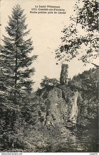CPA Le Cantal Pittoresque Condat en Feniers Roche pointeu pres de Condat