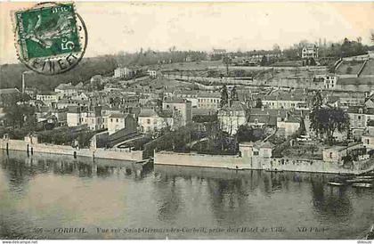 Carte Postale Ancienne - 91 - Corbeil Essonnes - Vue sur Saint Germain les Corbeil prise de l'Hotel de Ville - CPA - Obl