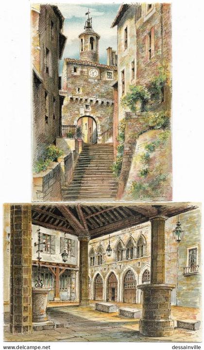 CORDES - 2 Cartes illustrées BARRE DAYEZ
