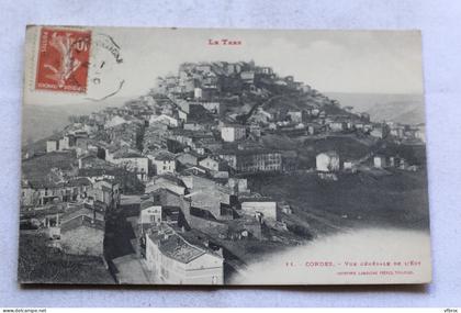 Cpa 1910, Cordes, vue générale de l'Est, Tarn 81