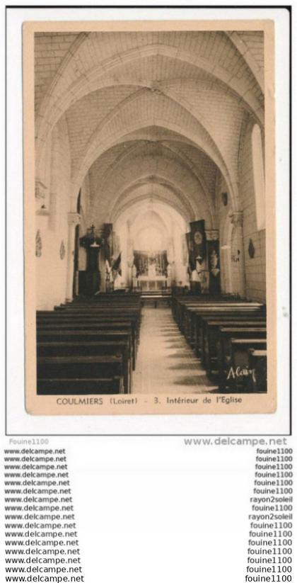 carte de coulmiers  intérieur de l' église  ( recto verso )