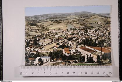 COURS LA VILLE Rhône 69 : vue aérienne générale sur la ville et les usines en premier plan