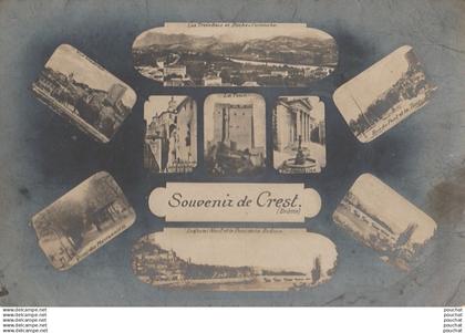 A16-26) CREST (DROME) SOUVENIR - CARTE PHOTO  MULTIVUES - 2 SCANS)