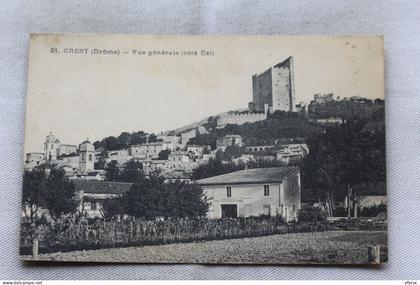 Cpa 1924, Crest, vue générale côté Est, Drôme 26