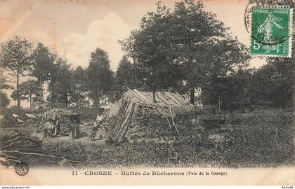 crosne * crosnes * hutte de bucherons dans le bois de la grange * métier bois